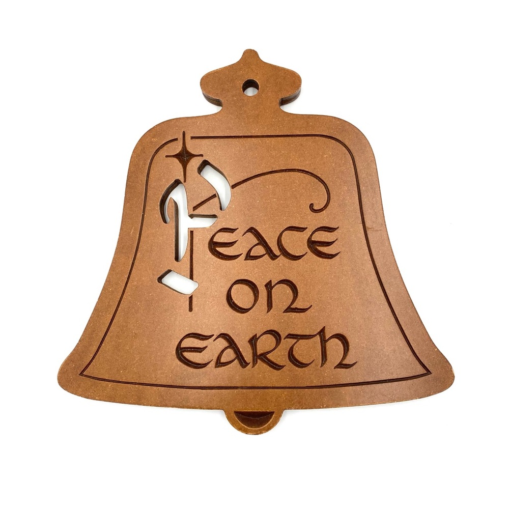 Christmas Decor Wall Hanging Peace On Earth Bell Christmas Ornaments